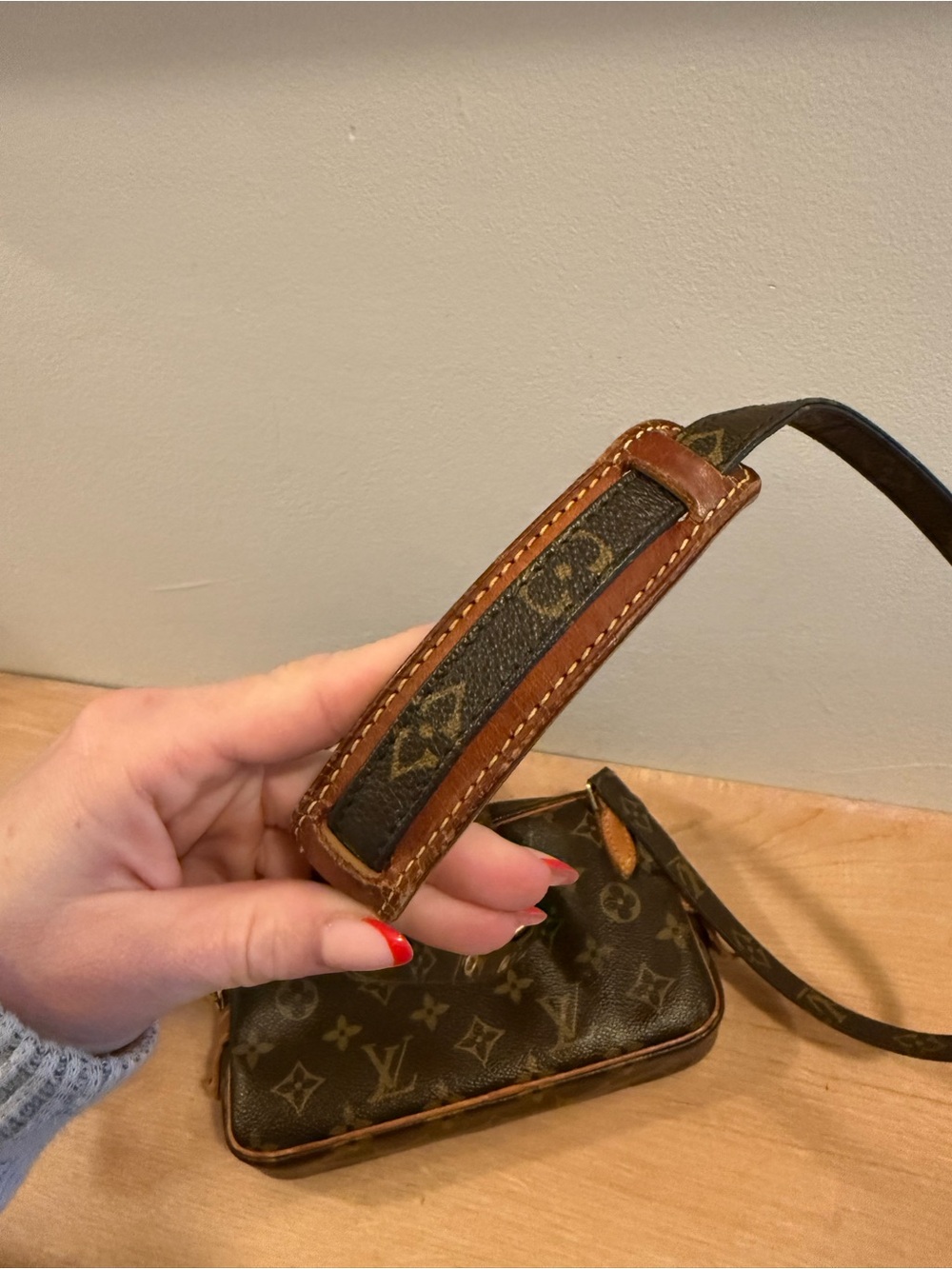 Authentic Louis Vuitton Monogram Pochette Marly Bandouliere Crossbody Bag - Picture 10 of 15